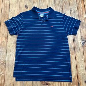 VTG Y2K Nike Polo Shirt Mens Large Blue Striped Streetwear Skater Hip Hop